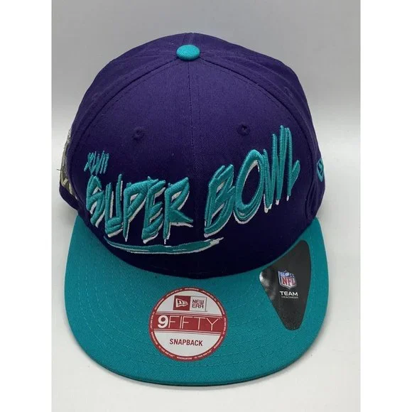 Super Bowl XLVII Snapback Hat Cap Purple Teal NFL New Orleans New Era 9Fifty - Picture 9 of 9